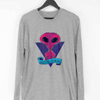 Greetings Humans Full Sleeve T-shirt — Melange Grey