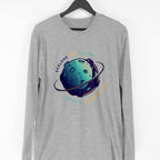 Explore The Galaxy Full Sleeve T-Shirt — Melange Grey