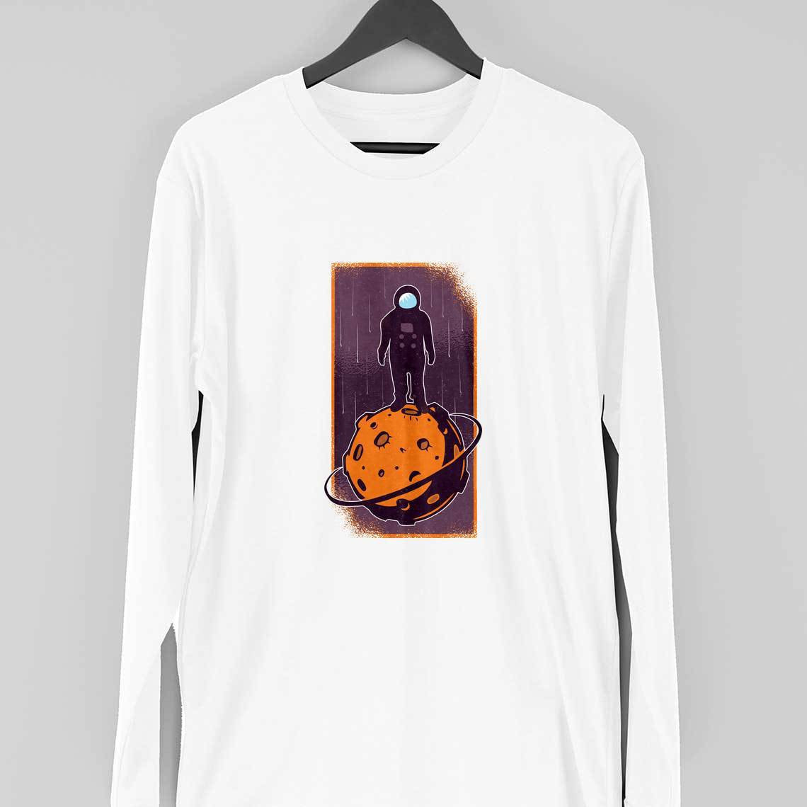 Space Explorer Full Sleeve T-Shirt — White