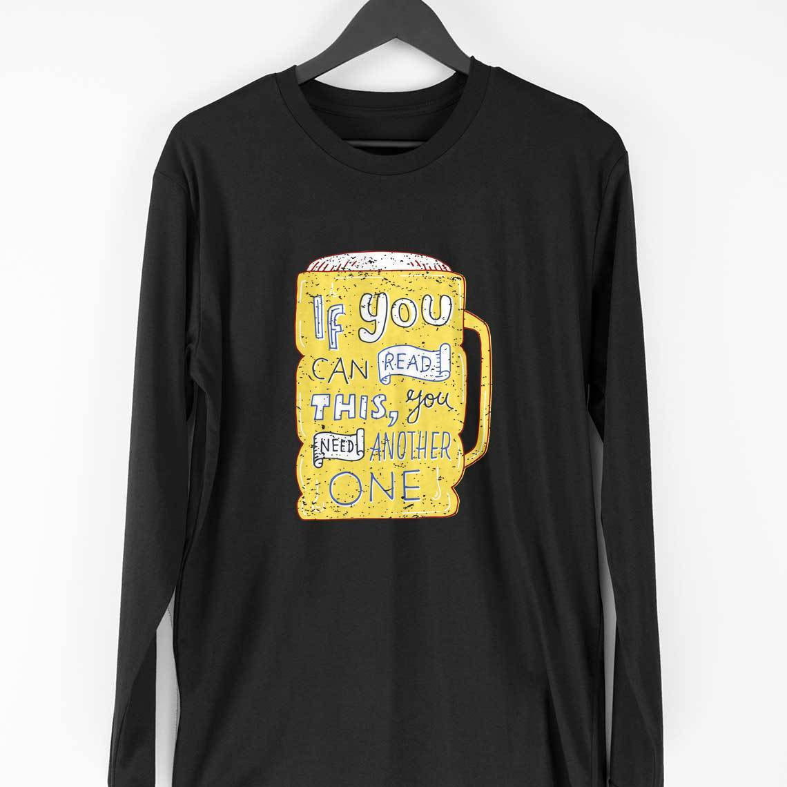 Another Beer Full Sleeve T-Shirt — Black