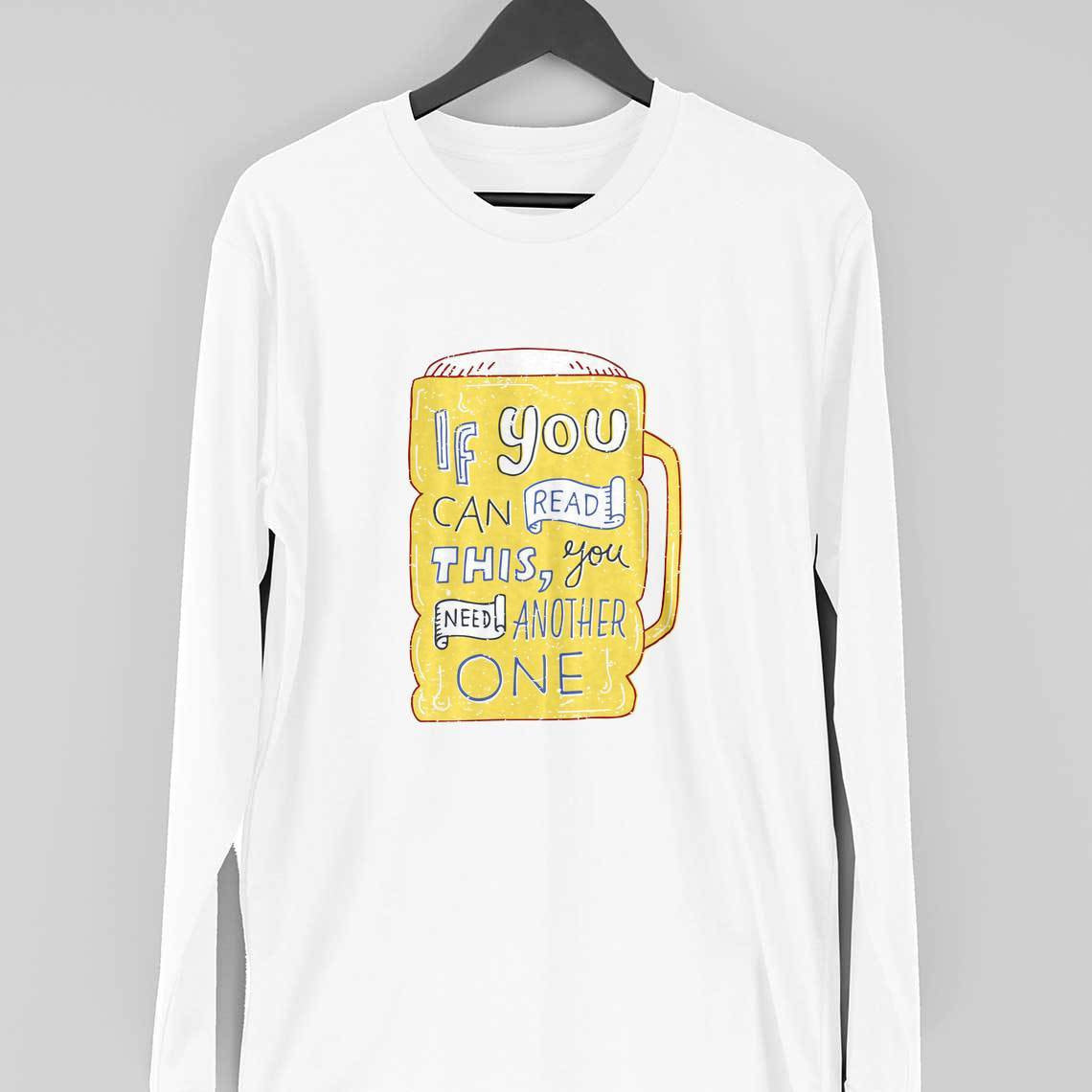 Another Beer Full Sleeve T-Shirt — White