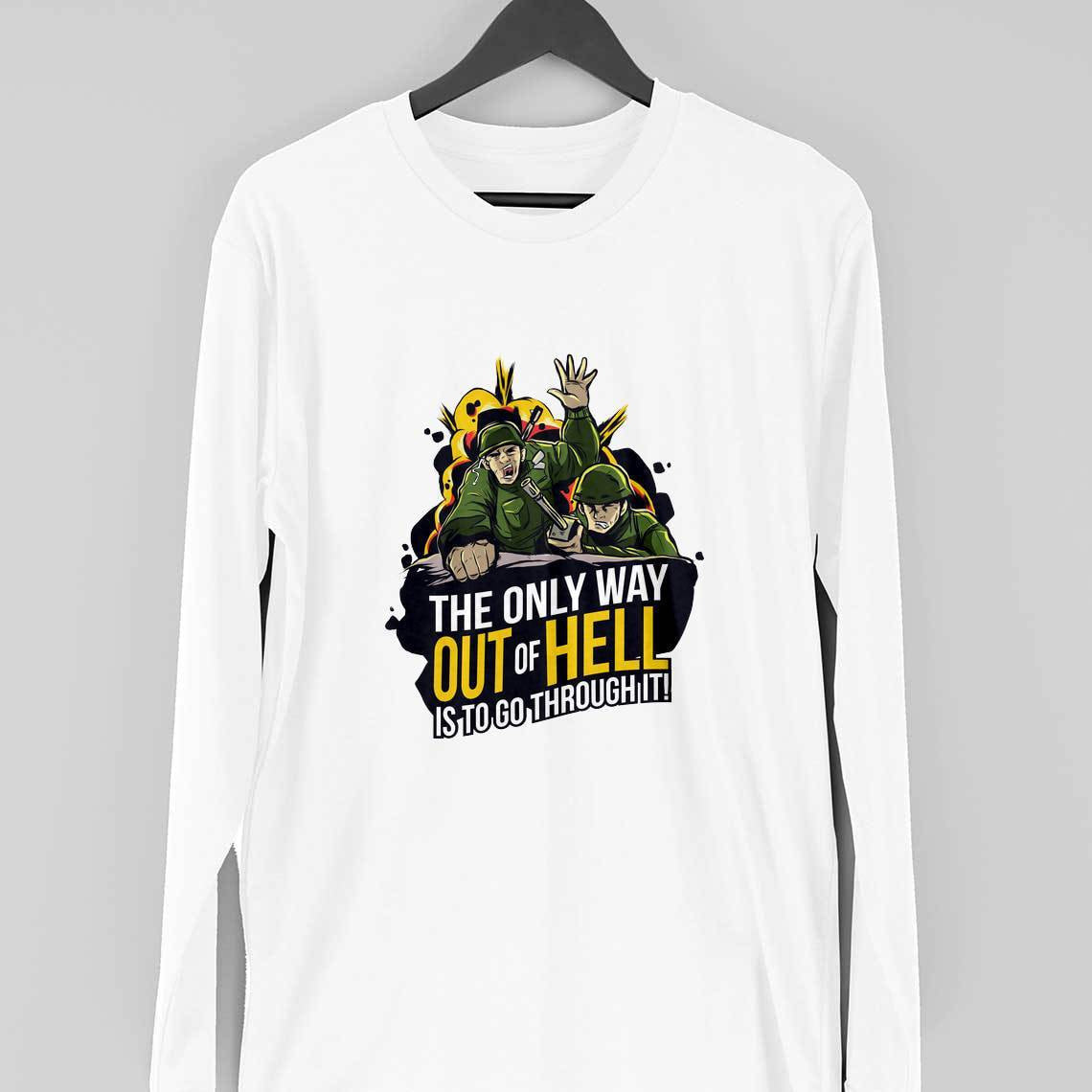 The Only Way Full Sleeve T-Shirt — White