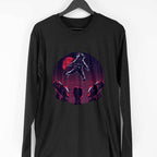 Astronaut & Aliens Full Sleeve T-Shirt — Black