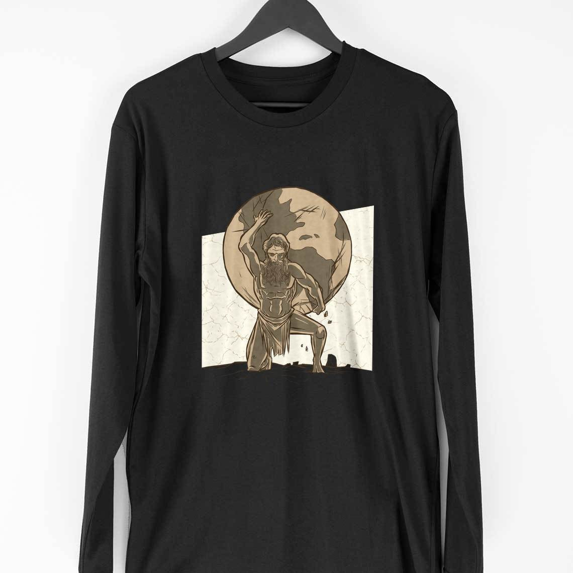 Atlas Full Sleeve T-Shirt — Black