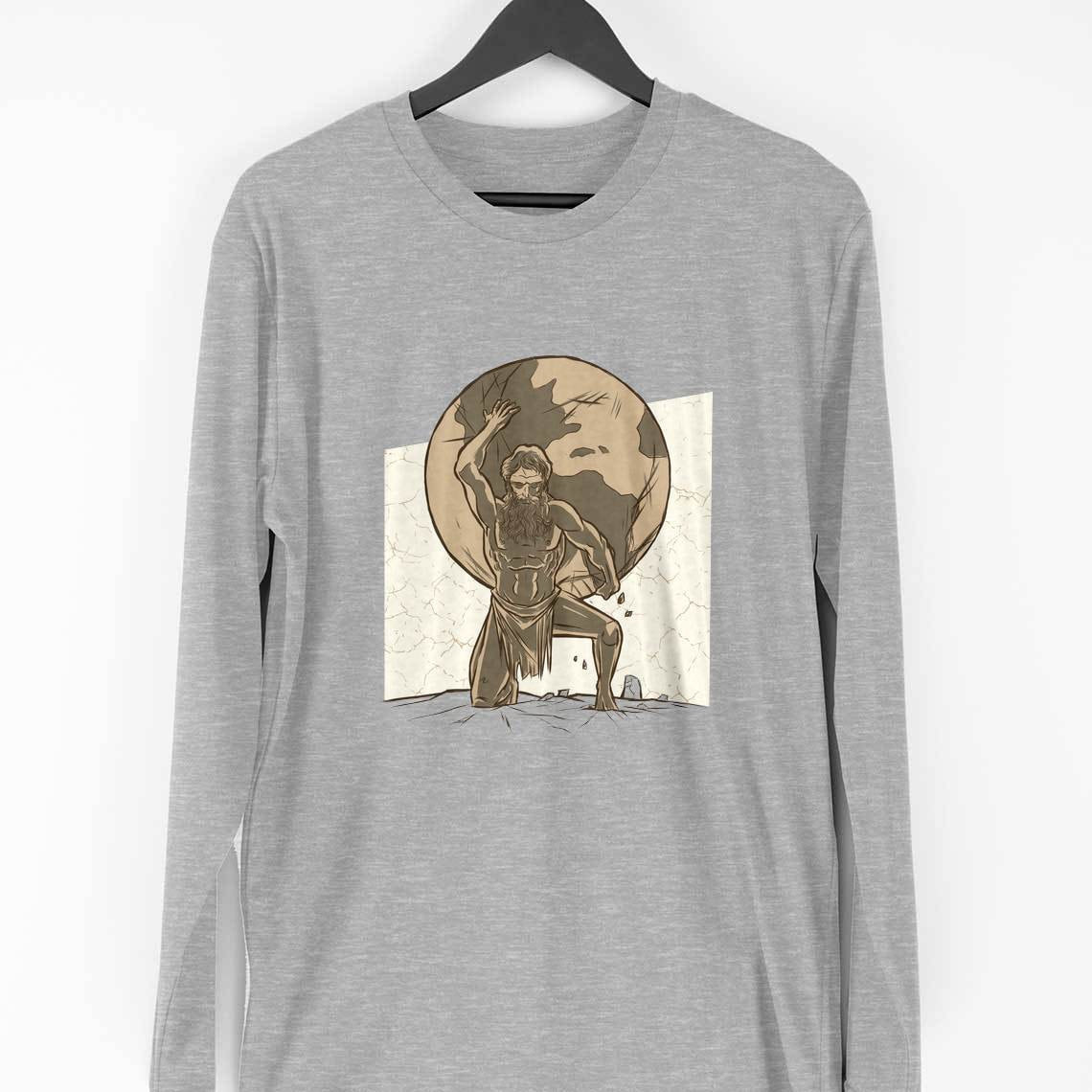 Atlas Full Sleeve T-Shirt — Melange Grey