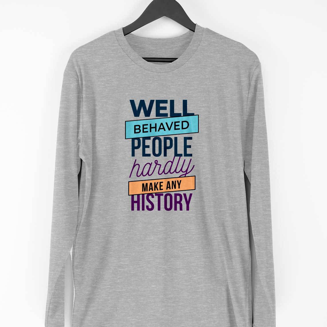 Well Behaved full sleeve T-Shirt — Melange Grey