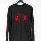 Blood Stains Full Sleeve T-Shirt — Black