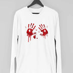 Blood Stains Full Sleeve T-Shirt — White