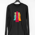 Chess Pieces Full Sleeve T-Shirt — Black