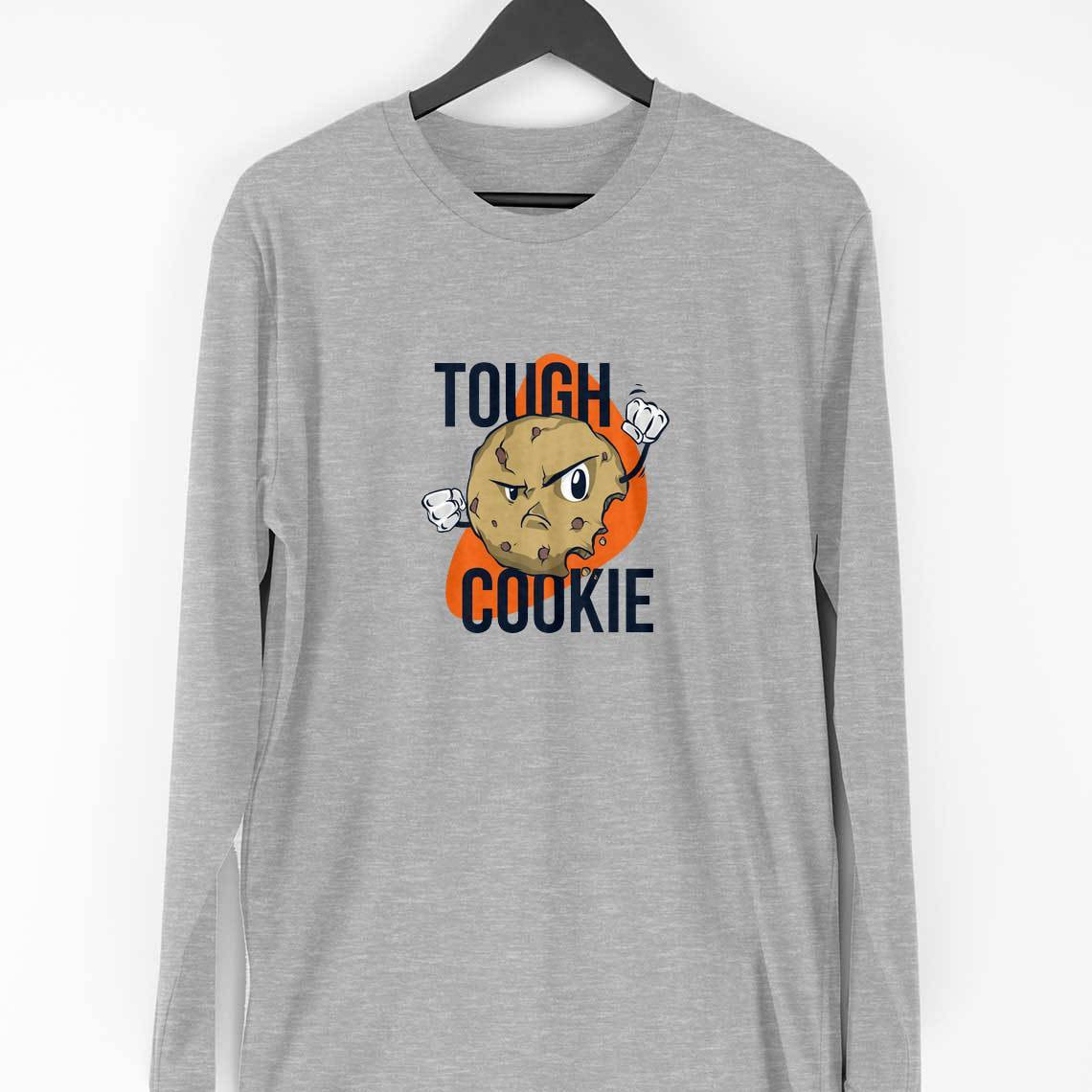 Tough Cookie Full Sleeve T-Shirt — Melange Grey