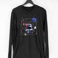 Abstract Astronaut Full Sleeve T-Shirt — Black