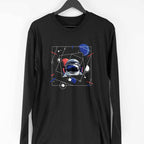 Abstract Astronaut Full Sleeve T-Shirt — Black