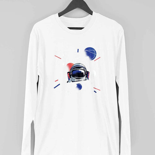 Abstract Astronaut Full Sleeve T-Shirt — White