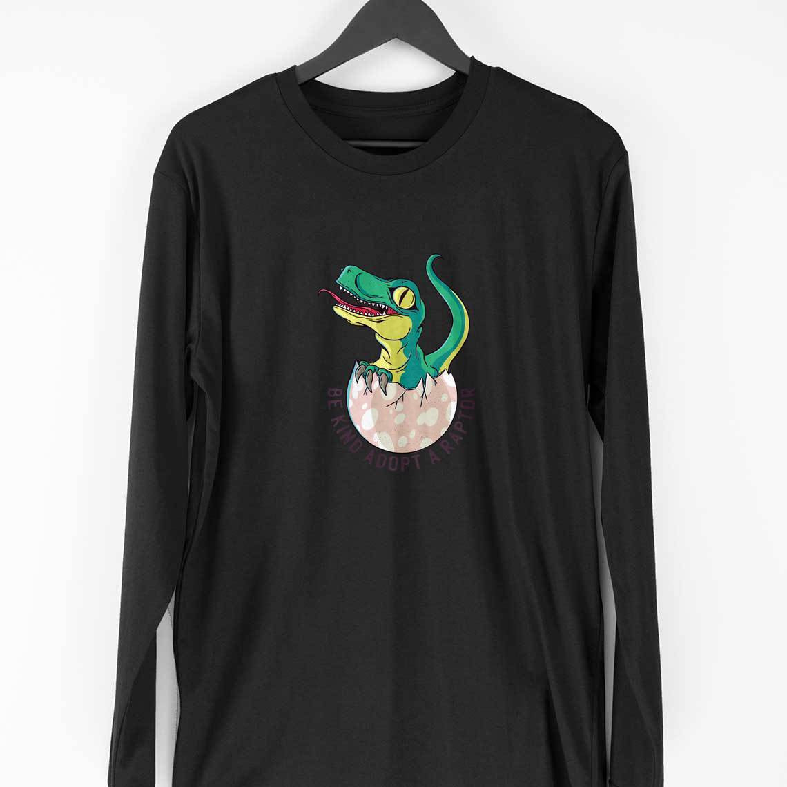 Raptor Full Sleeve T-Shirt — Black
