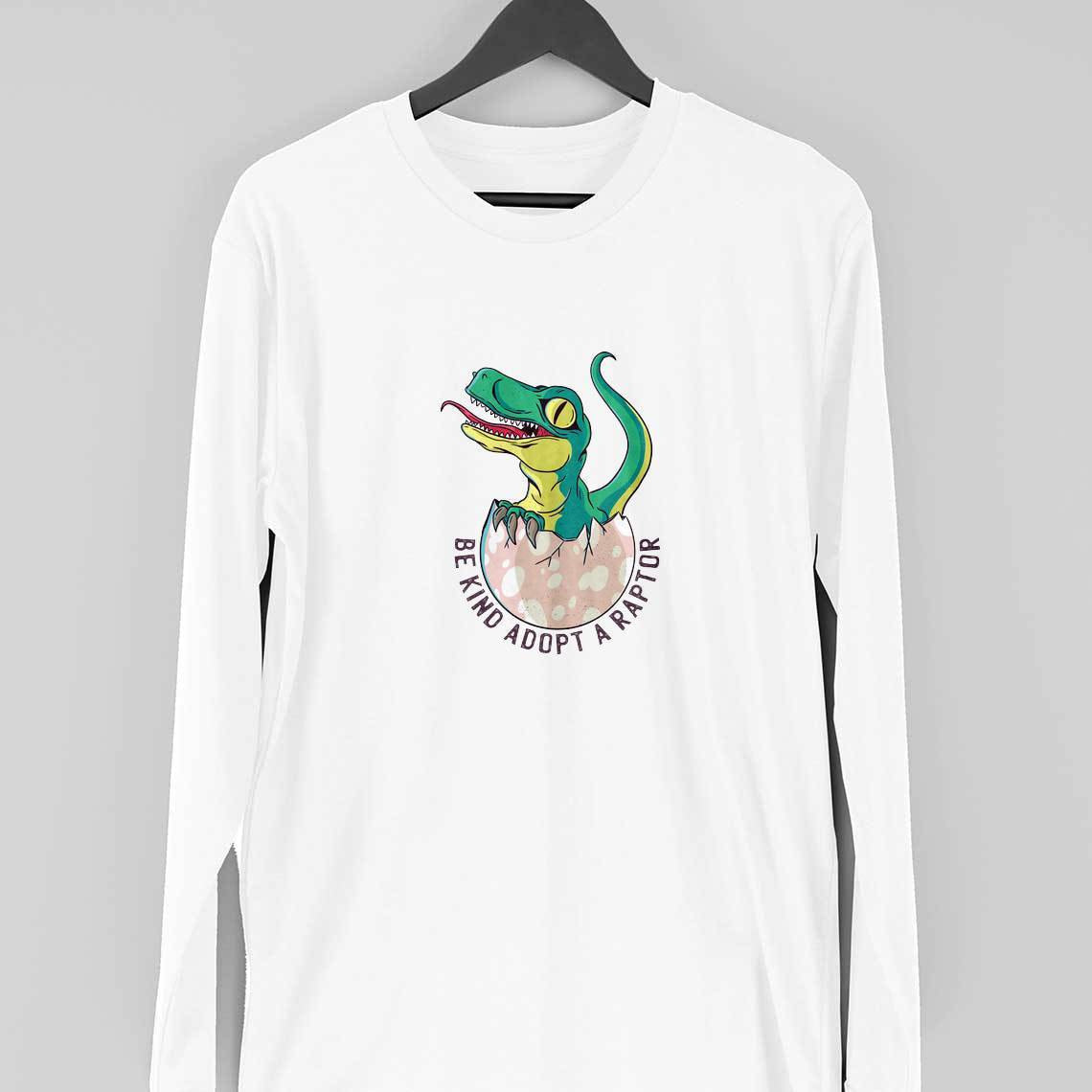 Raptor Full Sleeve T-Shirt — White