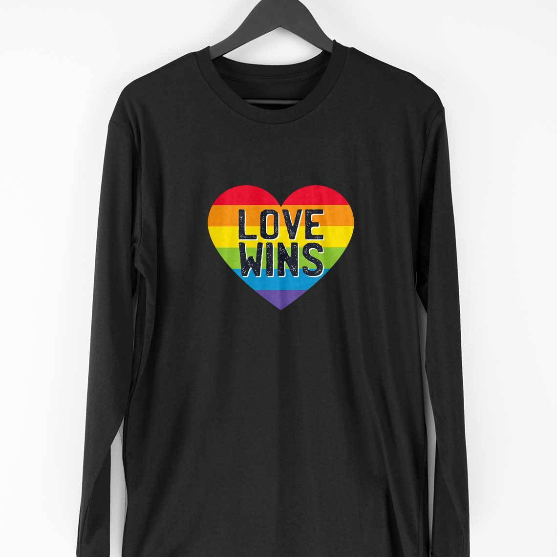 Love Wins Full Sleeve T-Shirt — Black