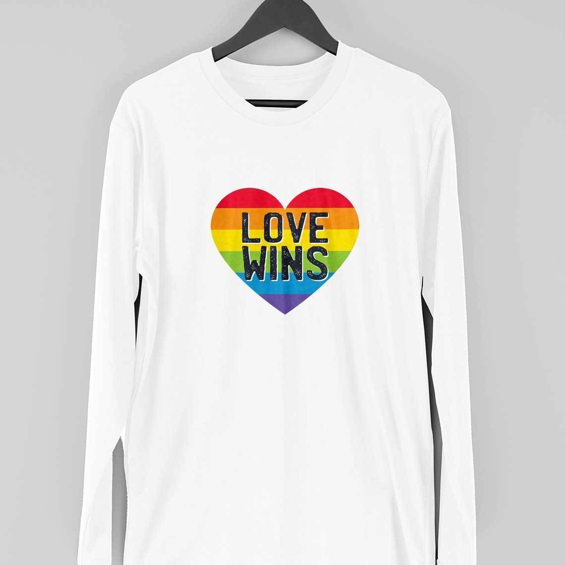 Love Wins Full Sleeve T-Shirt — White