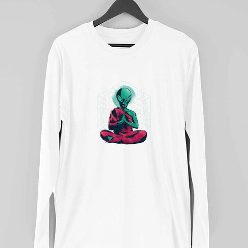 Alien Monk Full Sleeve T-Shirt — White