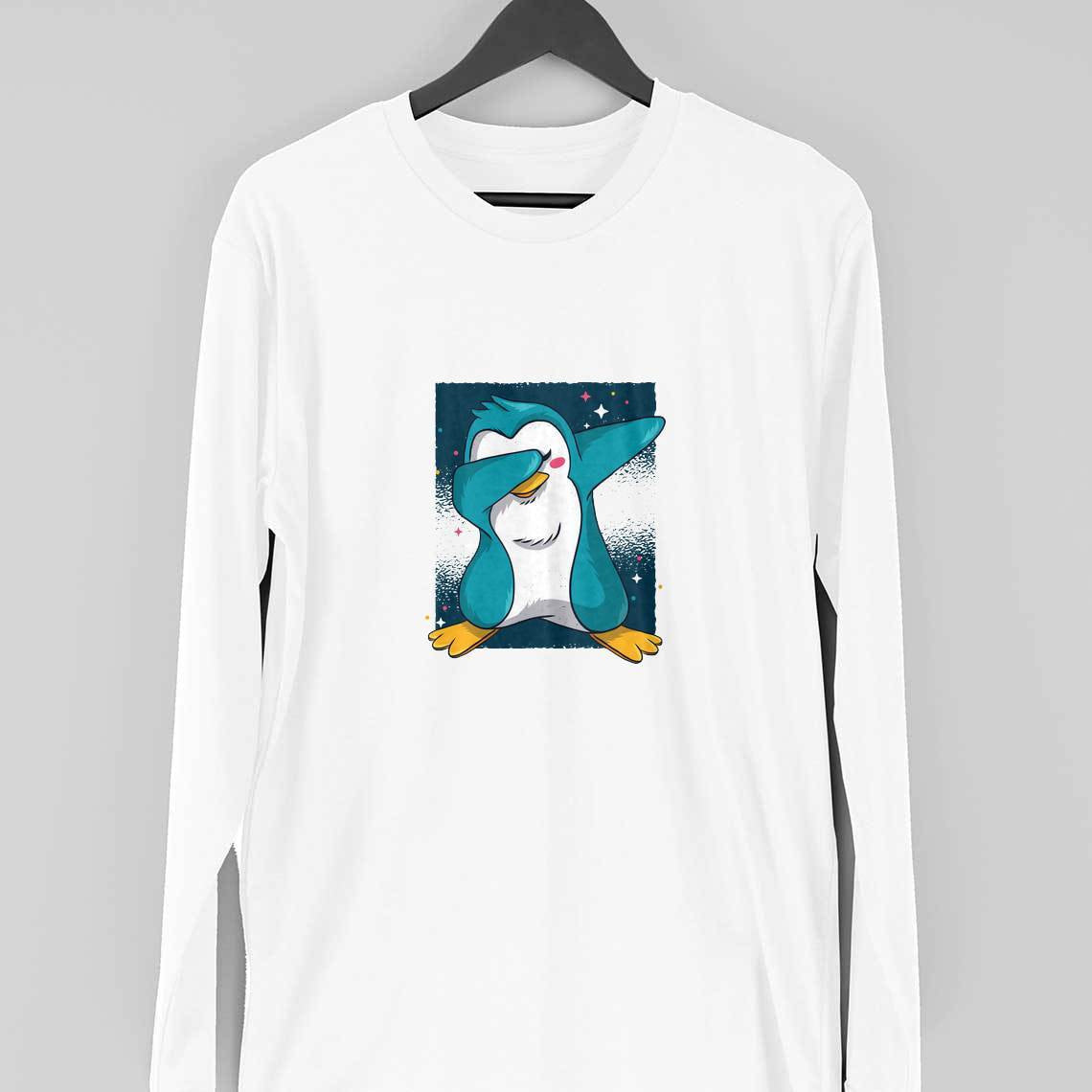Penguin Dab Full Sleeve T-Shirt — White