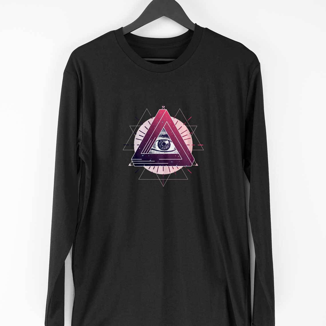 Mystic Eye Full Sleeve T-Shirt — Black