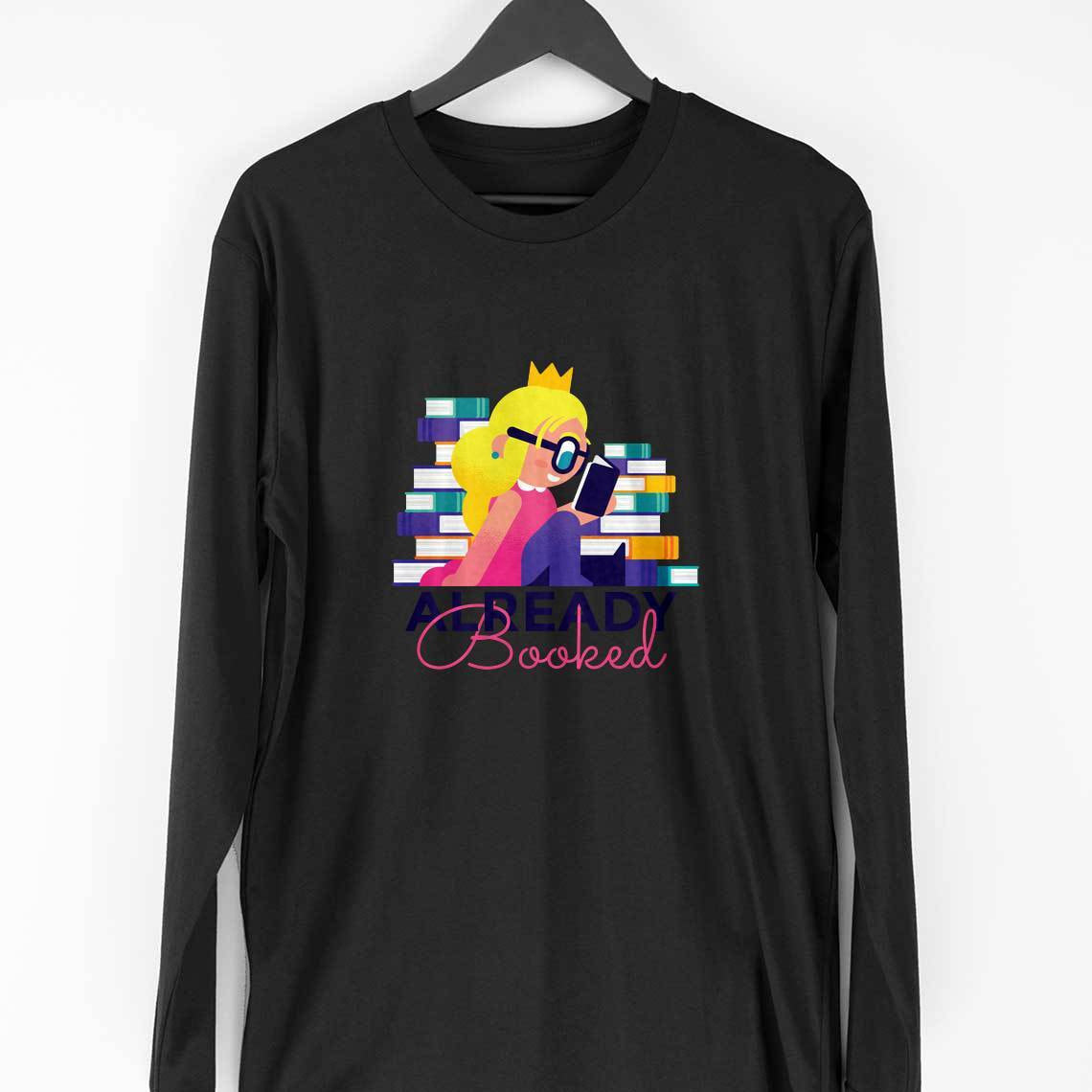 Nerd Princess Full Sleeve T-Shirt — Black