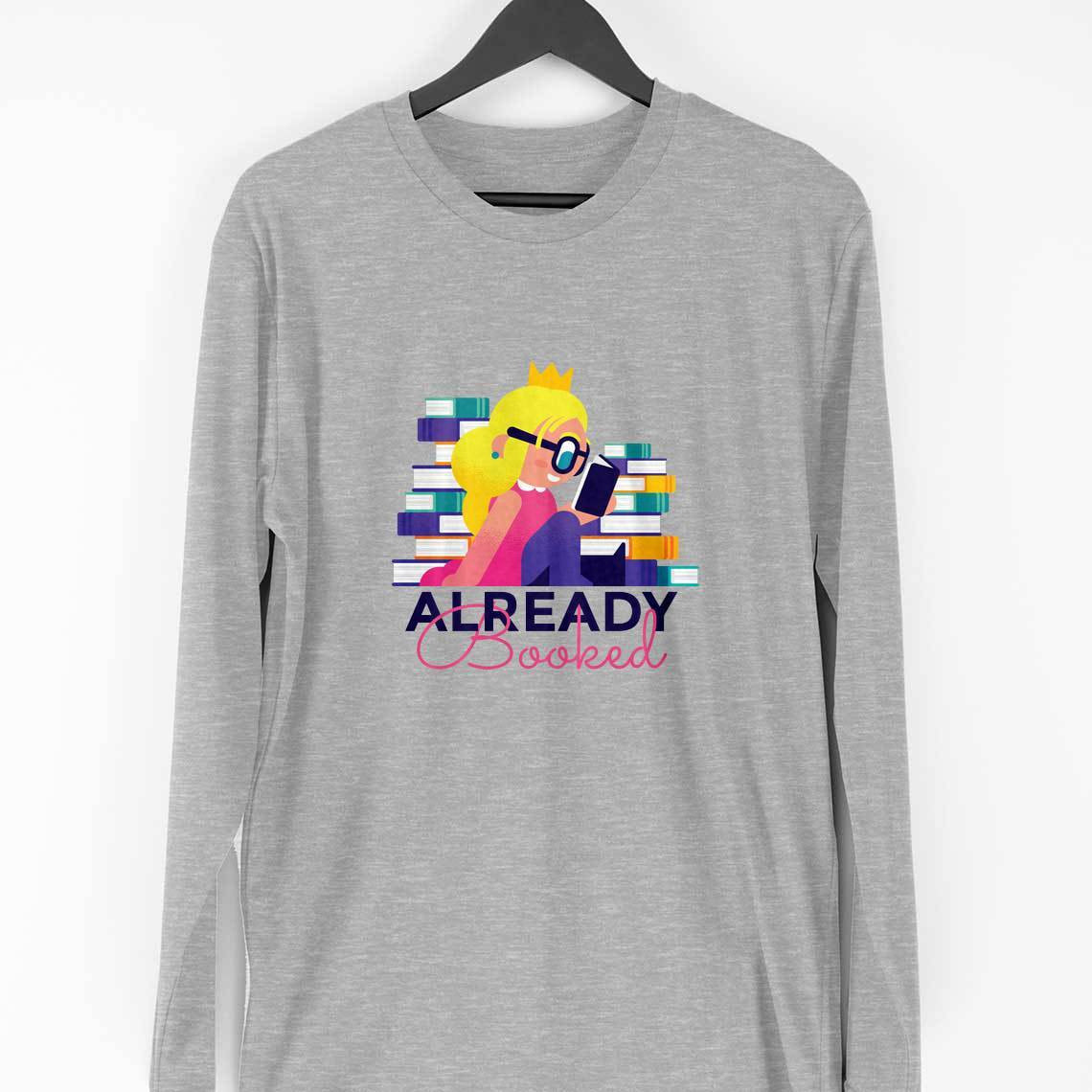 Nerd Princess Full Sleeve T-Shirt — Melange Grey