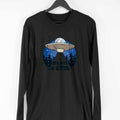 Believe in UFO Full Sleeve T-Shirt — Black