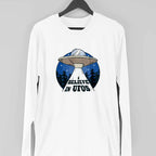 Believe in UFO Full Sleeve T-Shirt — White