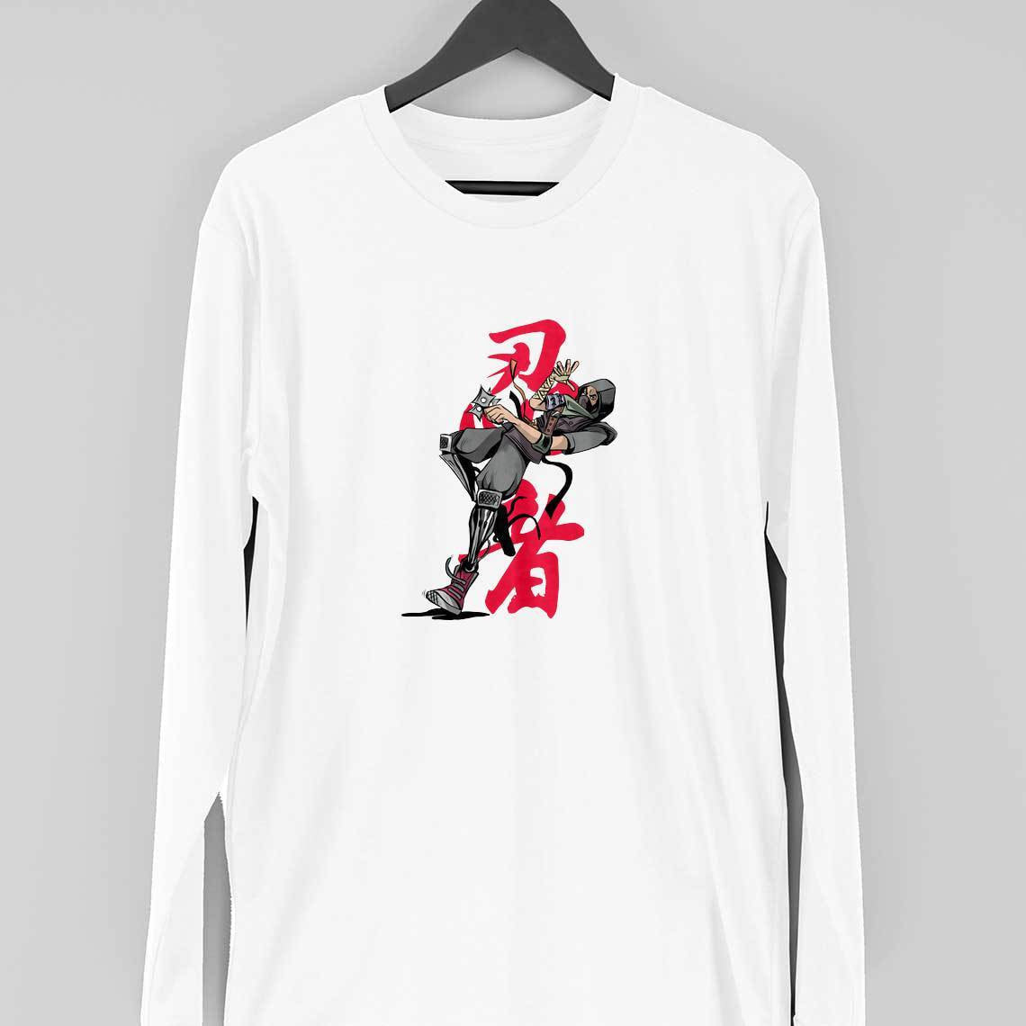 Ninja Full Sleeve T-Shirt — White