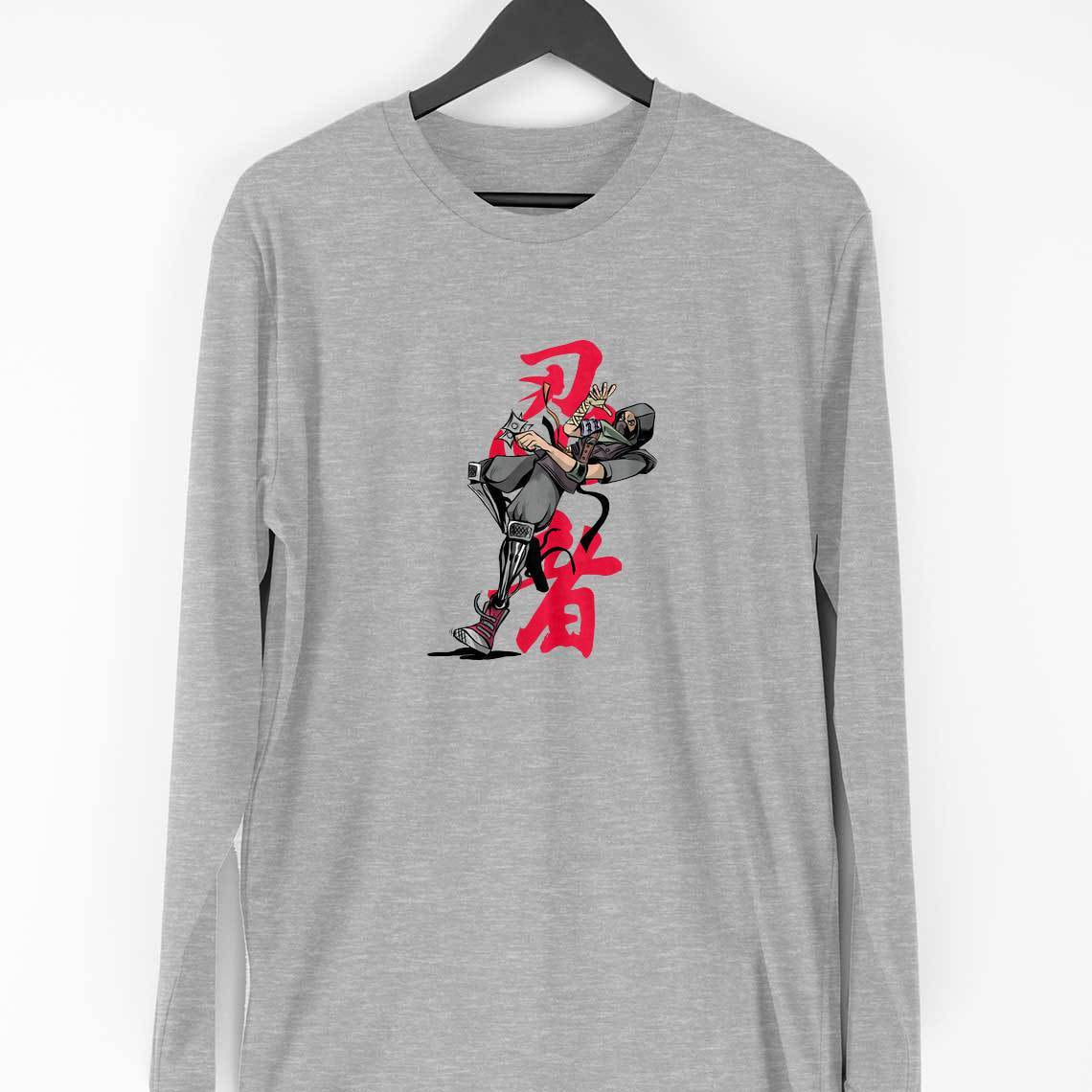 Ninja Full Sleeve T-Shirt — Melange Grey