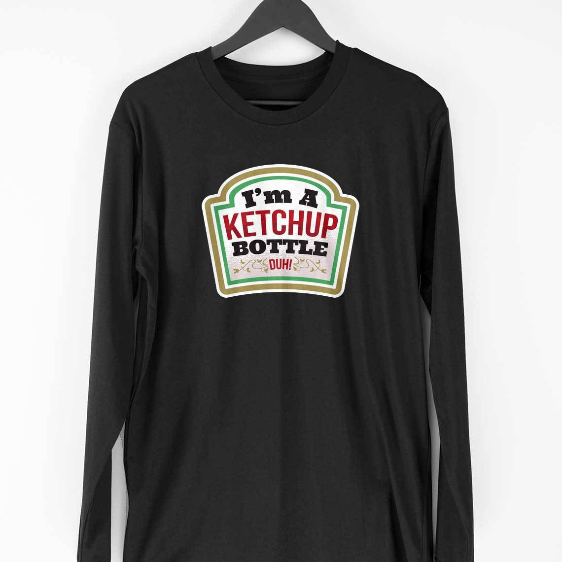 Ketchup Bottle Full Sleeve T-Shirt — Black