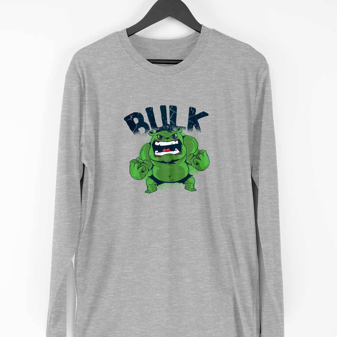 Bulk Full Sleeve T-Shirt — Melange Grey