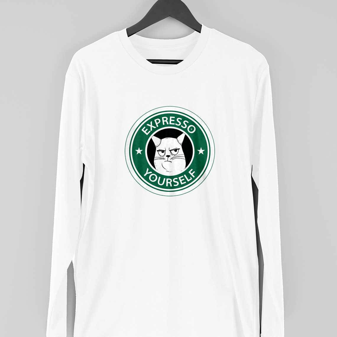Expresso Yourself Full Sleeve T-Shirt — White