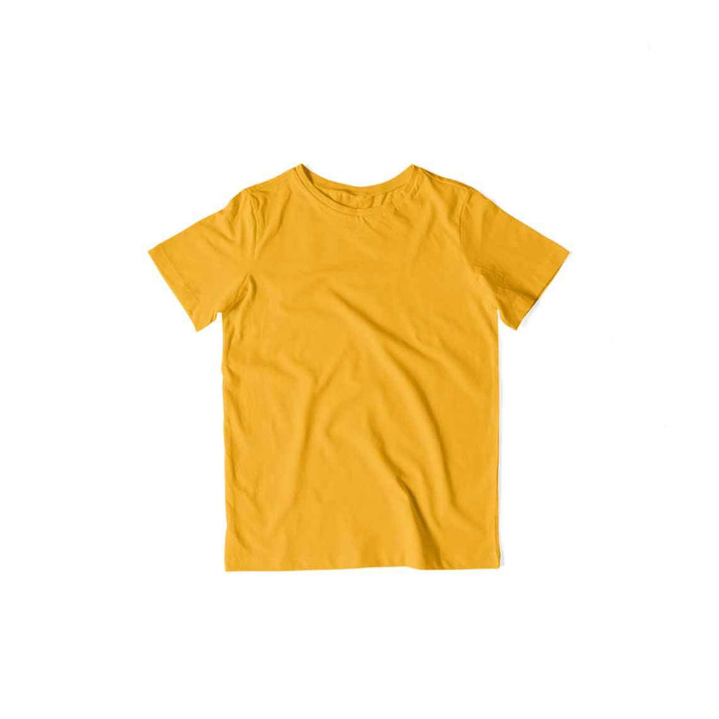 Kid's Plain Half Sleeve T-Shirt — Golden Yellow