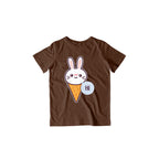 Cute Rabbit Kid's T-Shirt — Coffee Brown