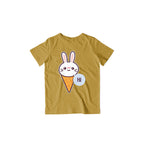 Cute Rabbit Kid's T-Shirt — Mustard Yellow