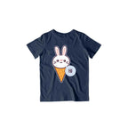 Cute Rabbit Kid's T-Shirt — Navy Blue