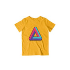 Infinite Retro Triangle Kids T-Shirt — Golden Yellow