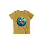 Happy Earth Kids T-Shirt — Mustard Yellow