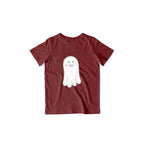 Cute Ghost Kids T-Shirt — Maroon