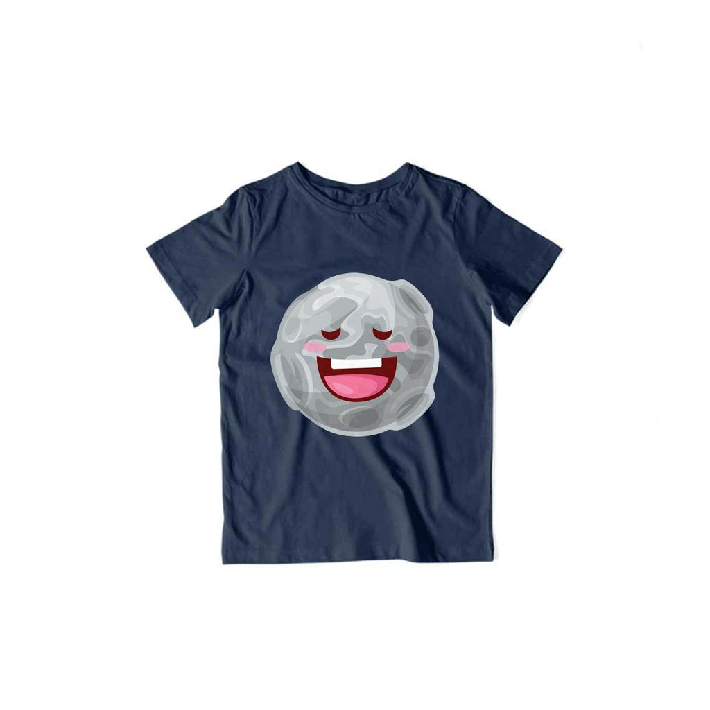 Happy Moon Kid's T-Shirt — Navy Blue