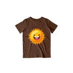 Happy Sun Kid's T-Shirt — Coffee Brown