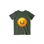 Happy Sun Kid's T-Shirt — Olive Green