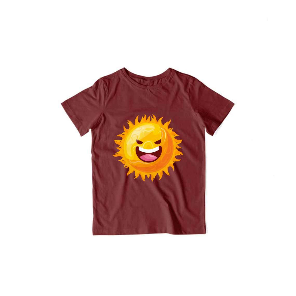 Happy Sun Kid's T-Shirt — Maroon