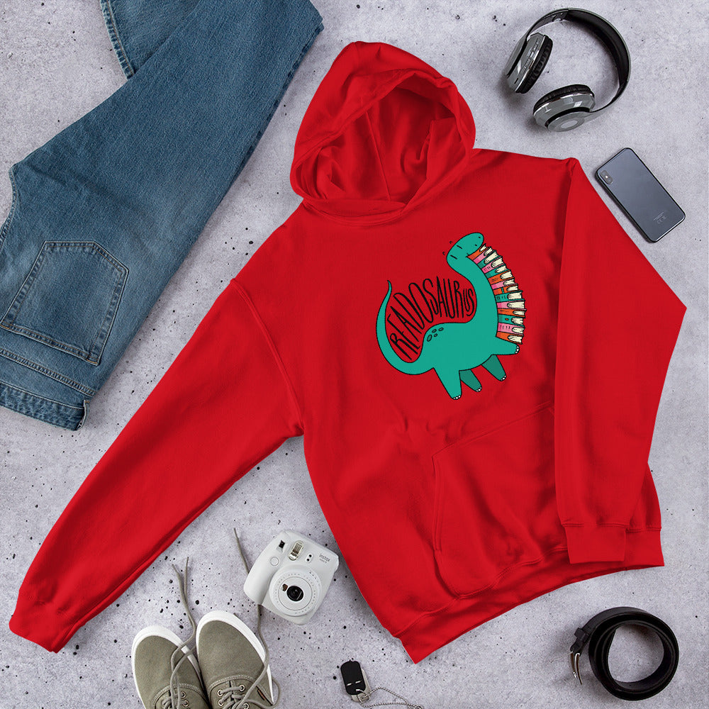 Readosaurus Unisex Hooded Sweatshirt — Red