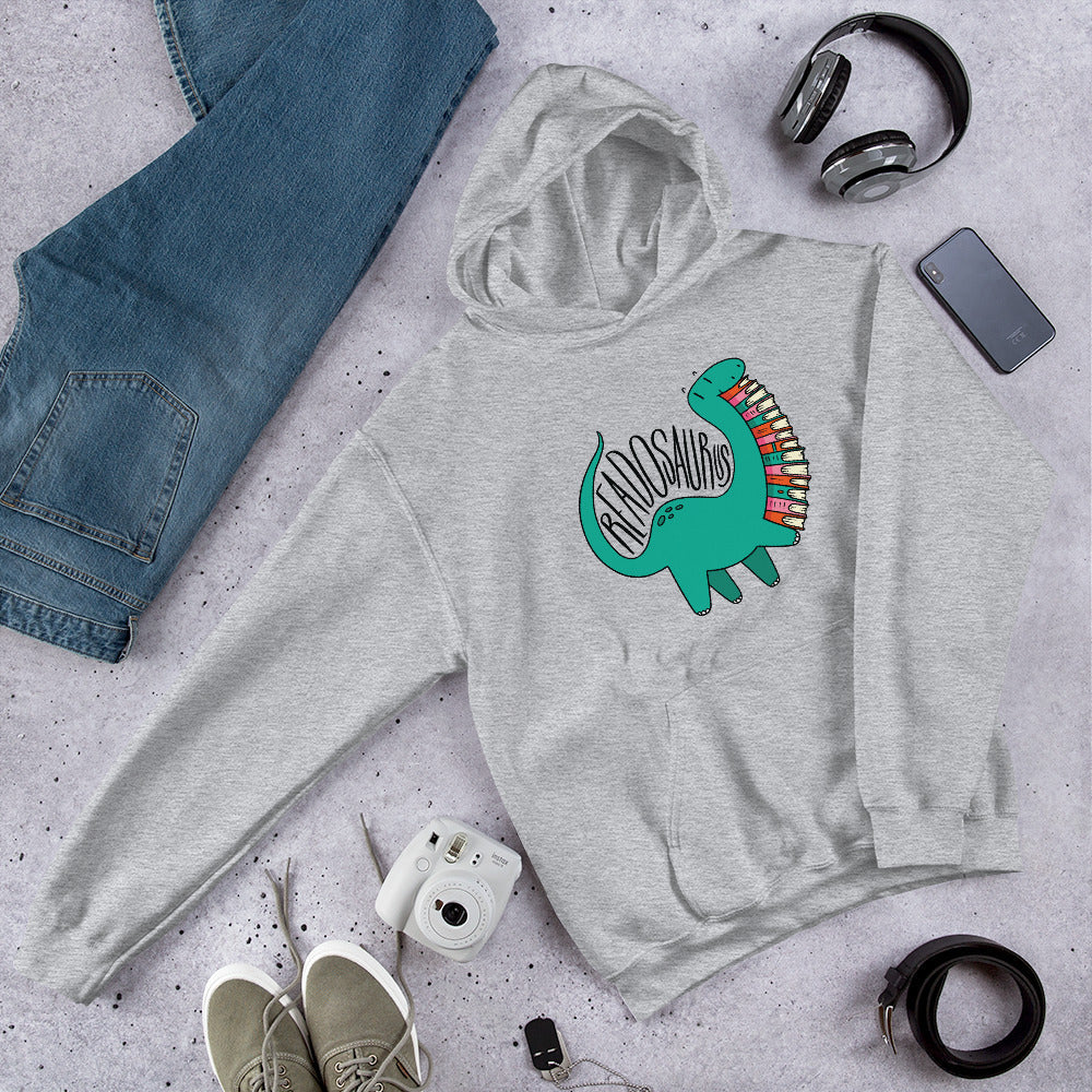 Readosaurus Unisex Hooded Sweatshirt — Grey