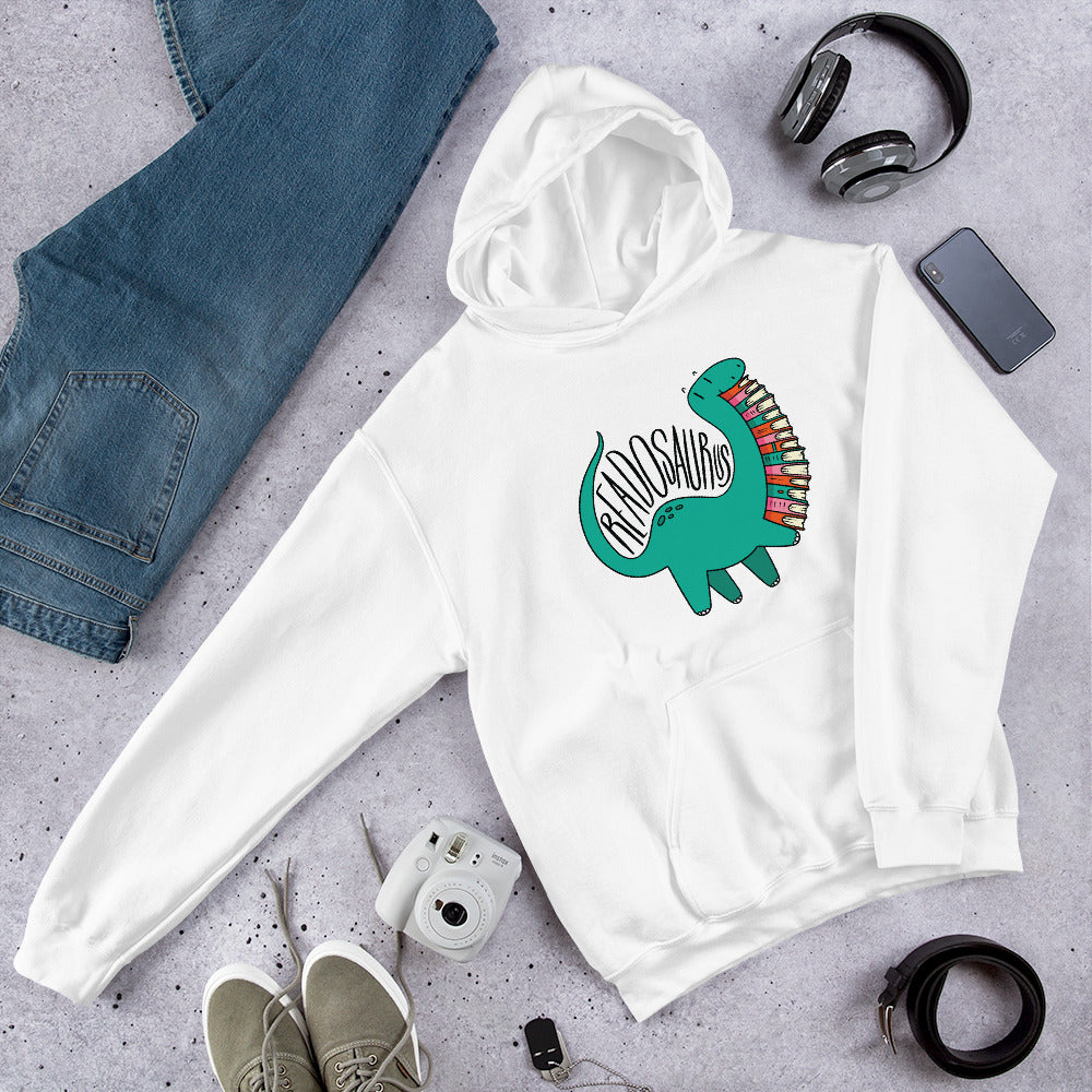 Readosaurus Unisex Hooded Sweatshirt — White