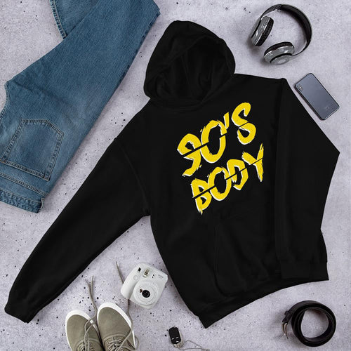 90's Body Unisex Hooded Sweatshirt — Black