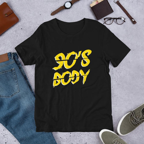 90's Body Unisex Half Sleeve T-Shirt — Black