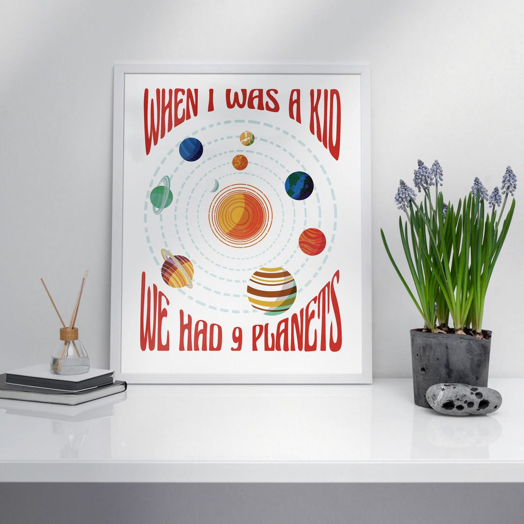 9 Planets Framed Poster — A3 12 X 18 Inch